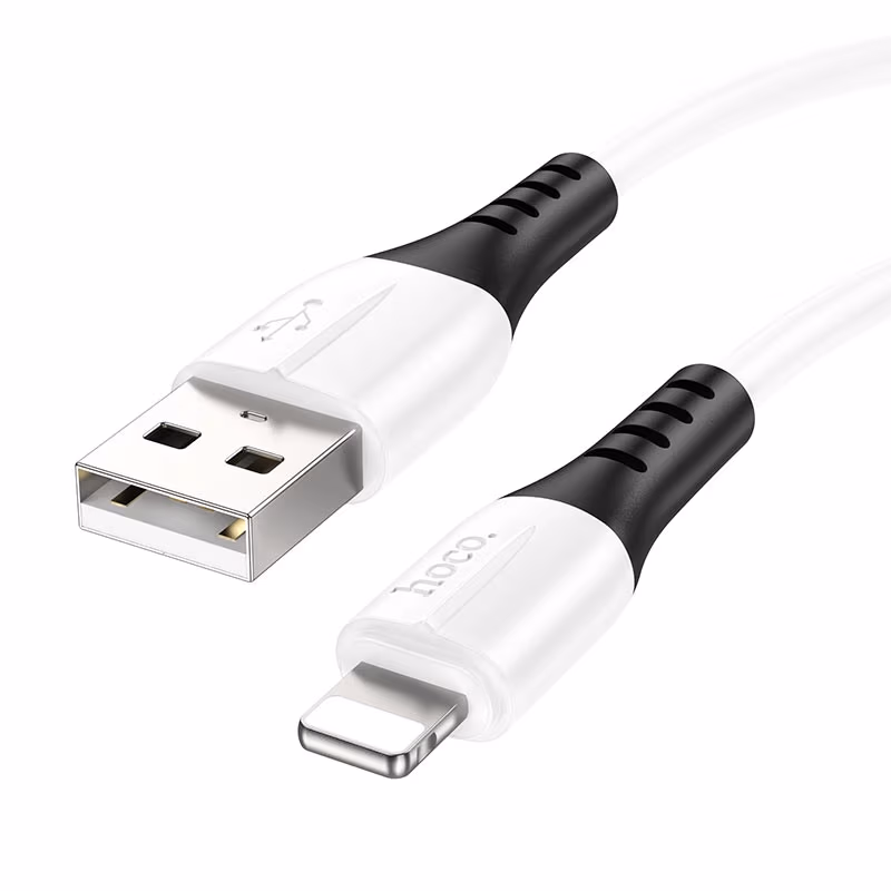 Кабель USB на USB-C Lightning HOCO X82 / 1m / Silicone / up to 2.4A / White 