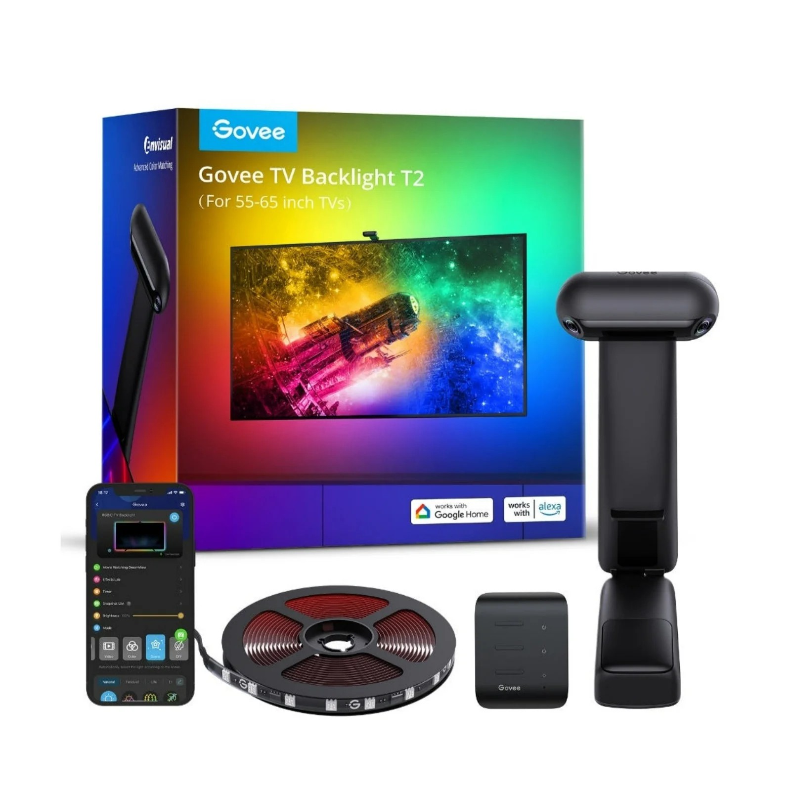 Светодиодная лента для телевизора Govee Envisual TV Backlight T2 with Dual Cameras (75”-85”) photo 1