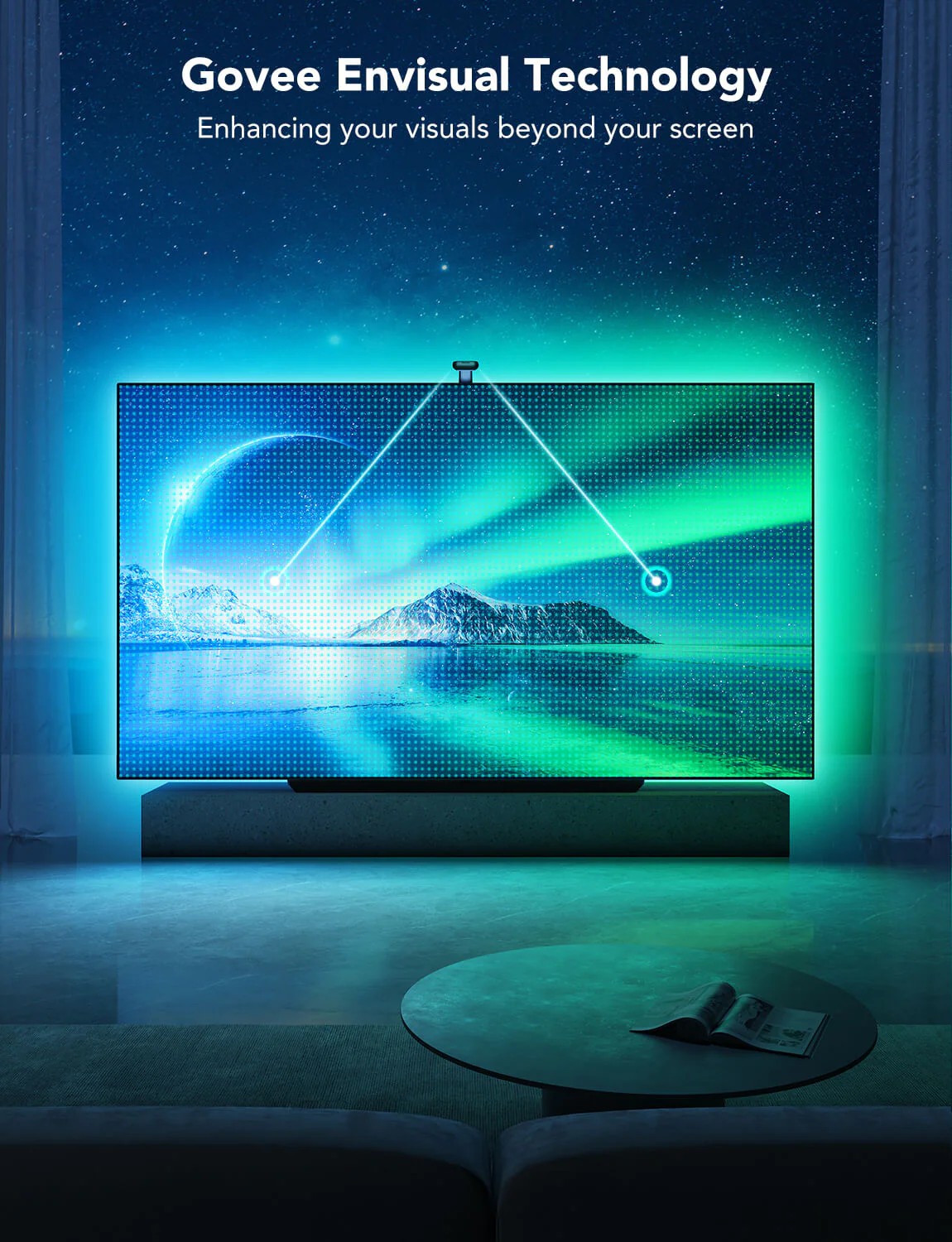 Светодиодная лента для телевизора Govee Envisual TV Backlight T2 with Dual Cameras (75”-85”) photo 7