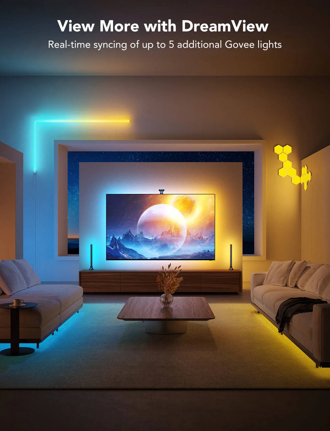 Светодиодная лента для телевизора Govee Envisual TV Backlight T2 with Dual Cameras (75”-85”) photo 8