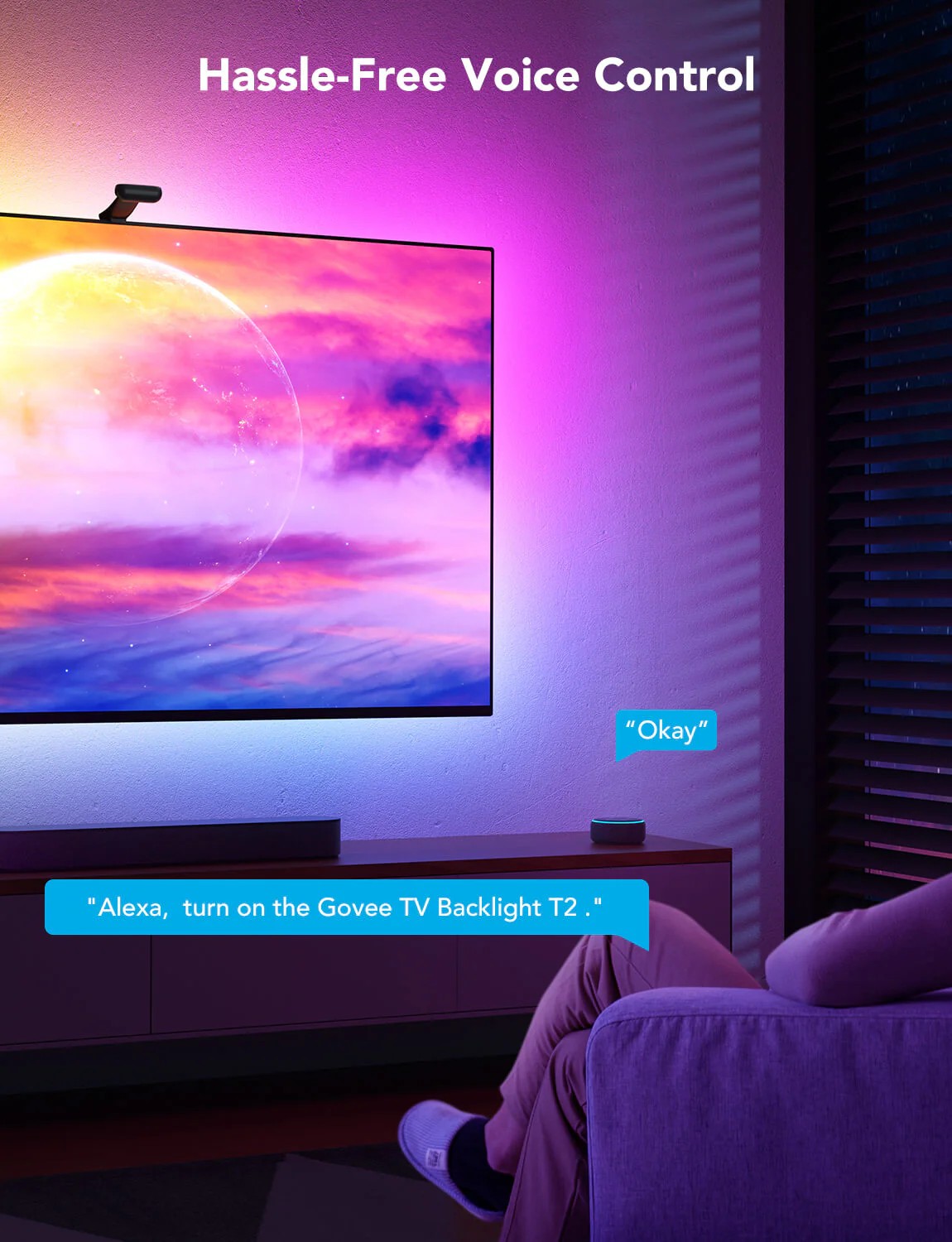 Светодиодная лента для телевизора Govee Envisual TV Backlight T2 with Dual Cameras (75”-85”) photo 9
