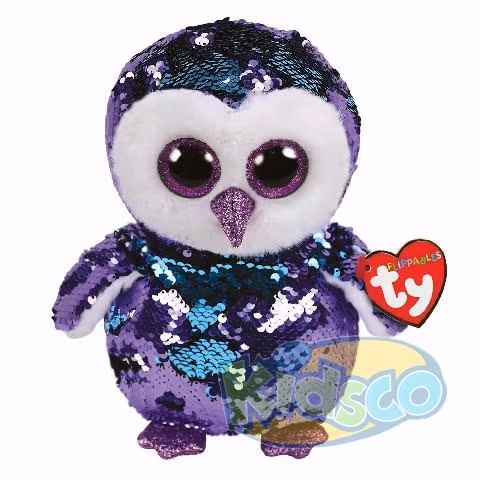 TY TY36439 Bb Flippables Moonlight - Purple Owl 24cm