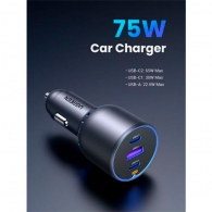 Зарядное устройство авто. для телефона Ugreen 75W 3-Port Car Charger Black thumbnav 2