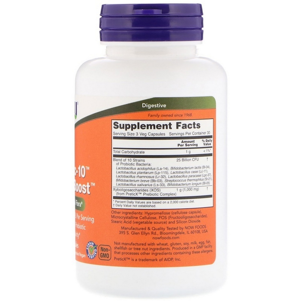 Витамины Now Foods PROBIOTIC-10 + BIFIDO BOOST  90 VCAPS photo 3