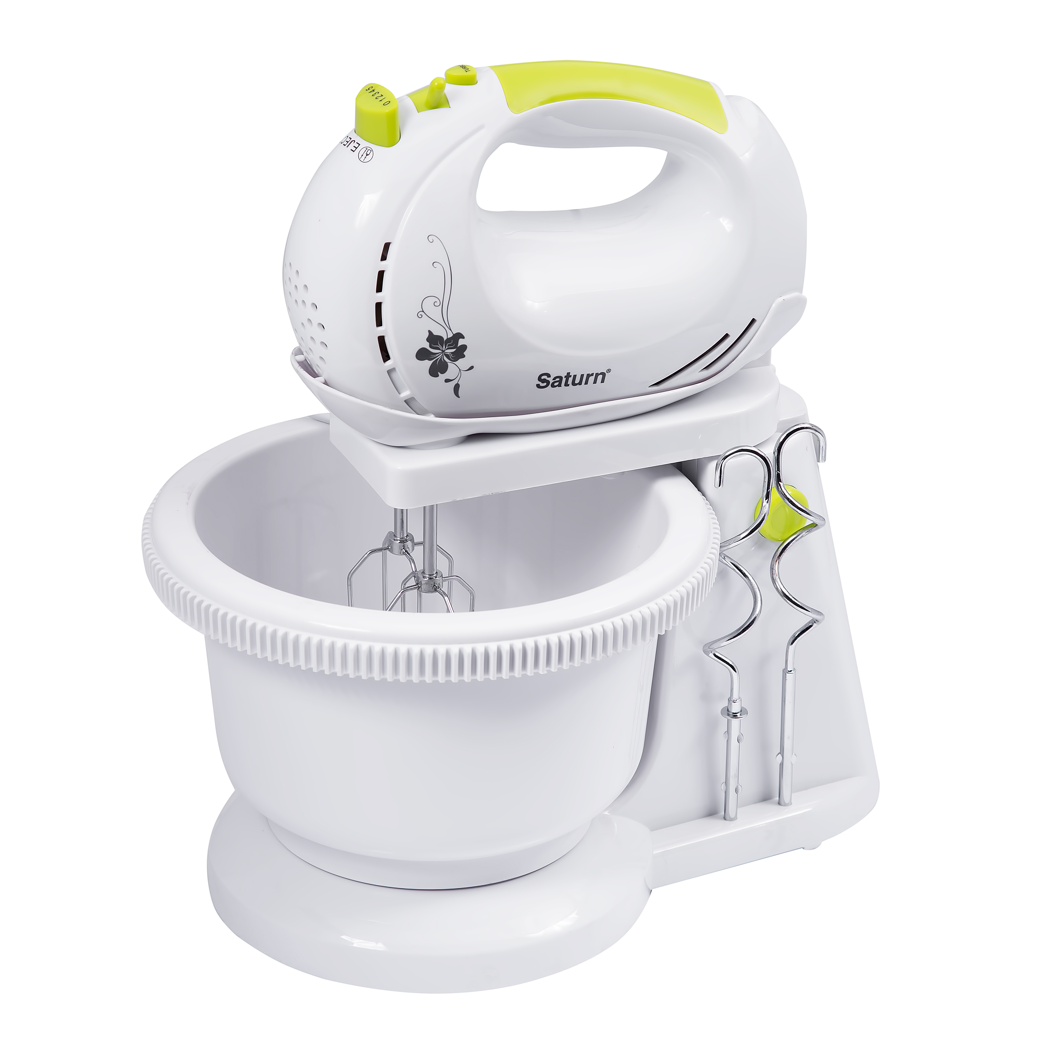 Миксер Стационарный Saturn STFP1024 / 5 скоростей / Белый photo 1