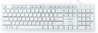 Gembird KB-MCH-03-W-RU "Chocolate" Multimedia, Slimline keyboard with "chocolate" type keys, USB, White photo 1