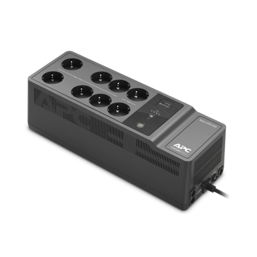 APC Back-UPS BE650G2-RS, 650VA/400W, 8 x CEE 7/7 Schuko (6 Battery Backup, all 6 Surge Protected), 1 x USB A charging port, RJ-45 Data Line Protection