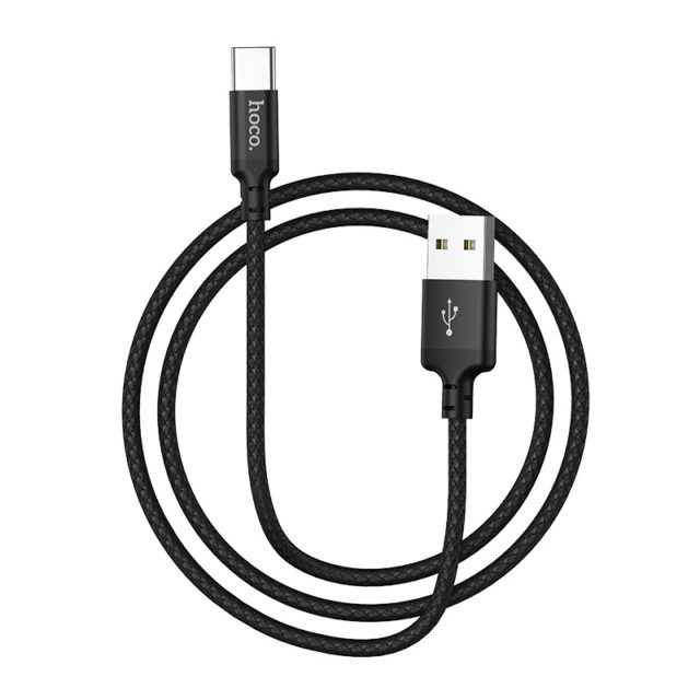 Cable  USB to USB-C HOCO “X14 Times speed”,  2m,  Black, up to 2.0A, Charging Data Cable, Outer material: PVC photo 3