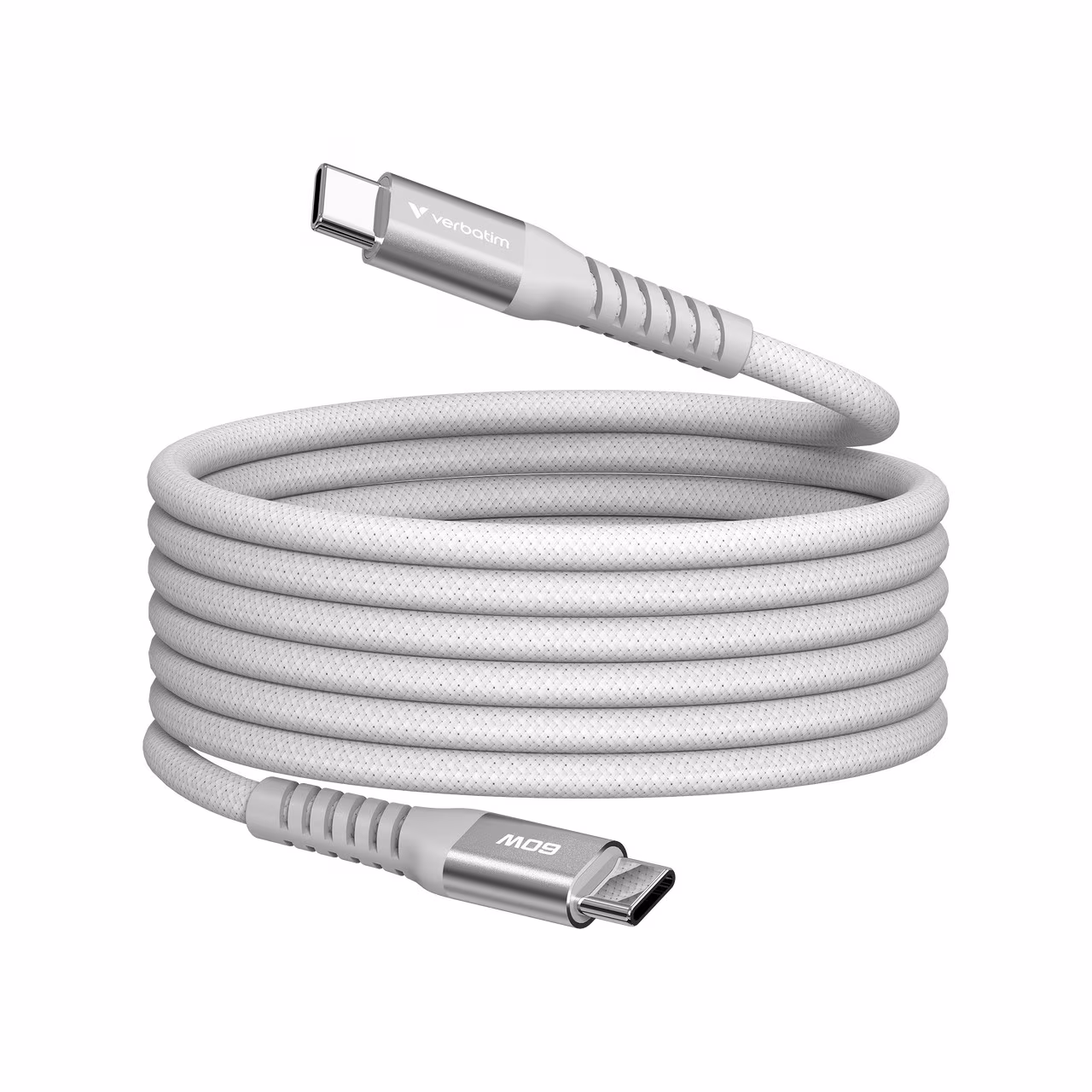 Cablu USB-C to USB-C Verbatim Sync & Charge Magnetic 60W / 1.2 m/  Grey