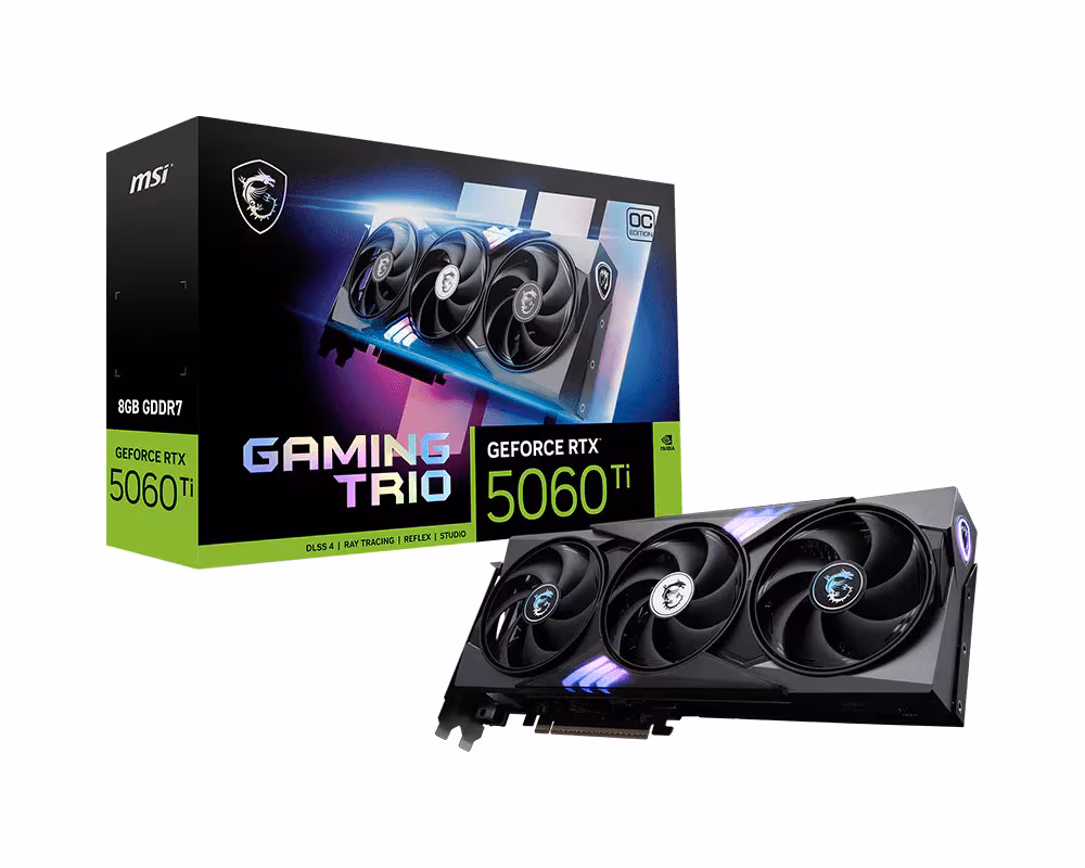 Placa video MSI GeForce RTX 5060 Ti 8G GAMING TRIO OC/ 8GB / GDDR7 / 128bit