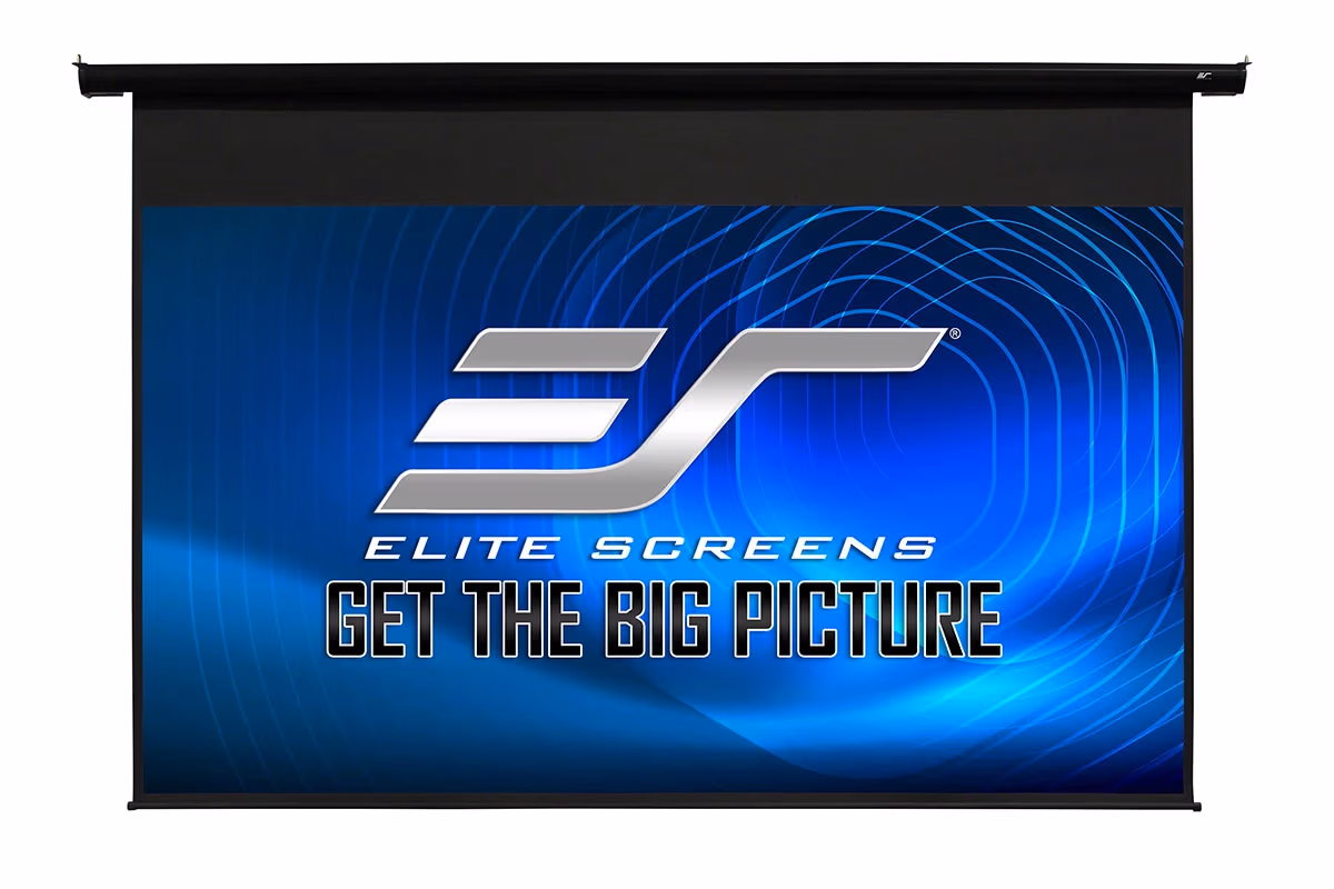 Elite Screens 120” (4:3) 244 x 183 cm, Electric Projection Screen, Spectrum Series with IR/Low Voltage 3-way wall box, Black 
