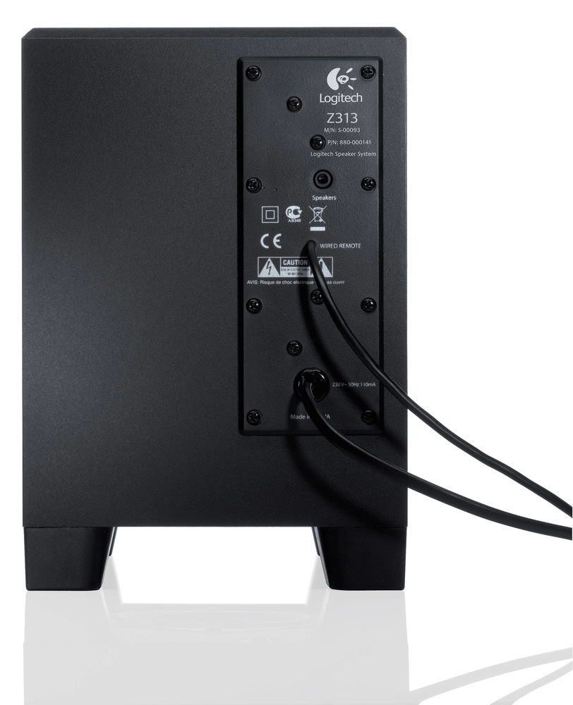 Logitech Z313 Speaker System 2.1 (RMS 25W, 15W subwoofer, 2x5W), Black