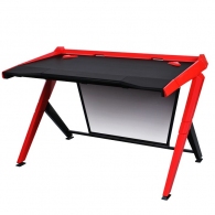 Gaming/Office Desk DXRacer GD-1000-NR, Black/Red, Double Triangle Design, Material-Strong & Durable High Quality ABS + Wooden Desk Board + Steel Rod Frame, Carbon fiber blind backstage, 10 Deg Slope, 360 Deg Rotatable, Size 1270x790x390mm, W-32kg thumbnav 1