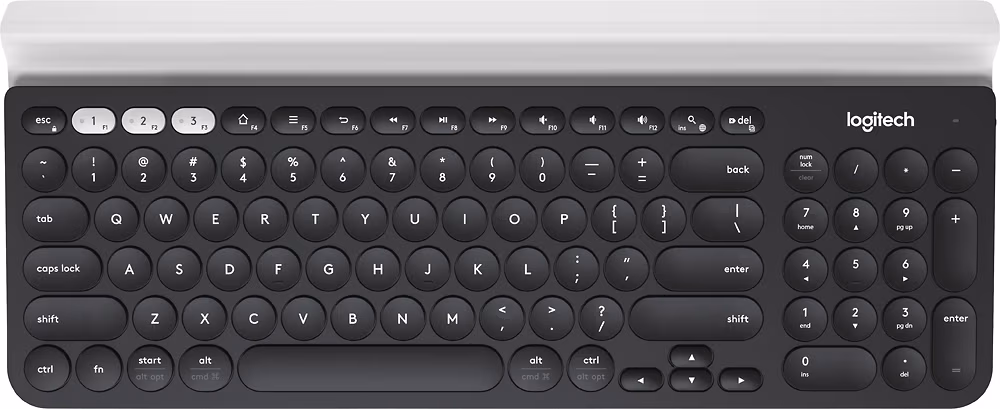 Logitech Wireless Multi-Device Keyboard K780, Full-size, Cradle, FN key, Unifying protocol (2.4GHz) Bluetooth Smart technology 