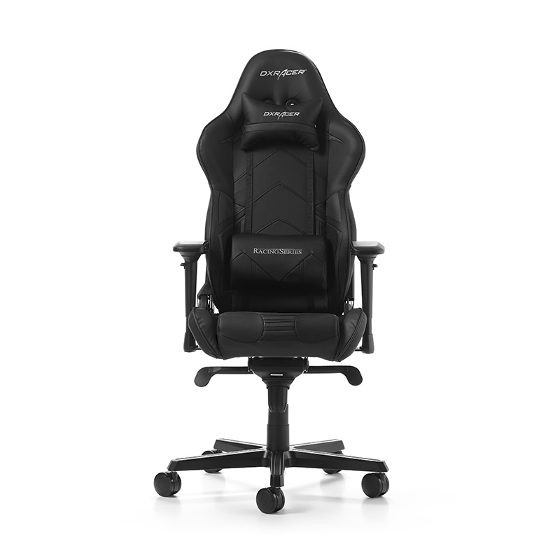Gaming/Office Chair DXRacer Racing Pro GC-R131-N-V2, Black/Black, Premium PU leather, max weight up to 150kg / height 165-195cm, Rocking Function, Recline 90°-135°, 4D Armrests, Head and Lumber cushions, Aluminium wheelbase, 3" PU Caster, W-26.1kg photo 1