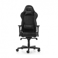 Gaming/Office Chair DXRacer Racing Pro GC-R131-N-V2, Black/Black, Premium PU leather, max weight up to 150kg / height 165-195cm, Rocking Function, Recline 90°-135°, 4D Armrests, Head and Lumber cushions, Aluminium wheelbase, 3
