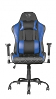 Trust Gaming Chair GXT 707B Resto - Blue, Height adjustable armrests, Class 4 gas lift, 90°-180° adjustable backrest, Strong and robust metal base frame, Including removable and adjustable lumbar and neck cushion, Durable double wheels, up to 150kg