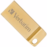 32GB USB3.0 Verbatim Metal Executive, Gold, Metal casing, Compact and lightweight, Metal ring included (Read up to 80 MByte/s, Write up to 25 MByte/s)