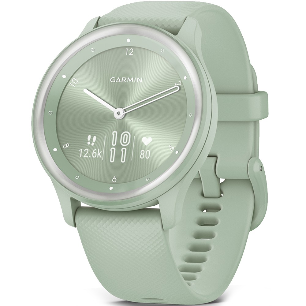 Garmin Vivomove Sport, Cool Mint Case and Silicone Band with Silver Accents photo 1