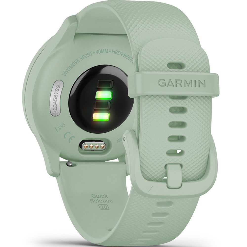 Garmin Vivomove Sport, Cool Mint Case and Silicone Band with Silver Accents photo 2