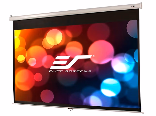 Elite Screens 136"(1:1) 244x244cm Manual Pull Down Screen, White 