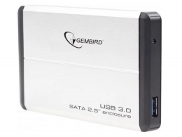 Gembird EE2-U3S-2-S, External enclosure for 2.5'' SATA HDD with USB3.0(5Gb/s) interface, Silver thumbnav 1