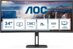 34.0” Монитор AOC CU34V5C/BK/ Curved/ 1ms/ 21:9/ 4K/ Black thumbnav 1