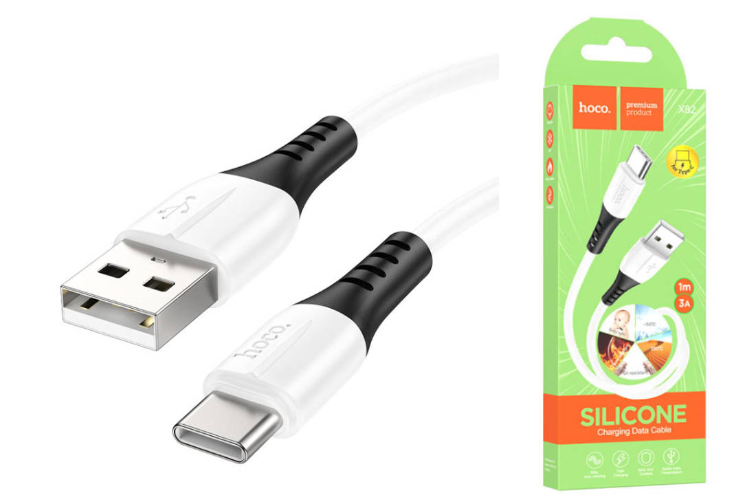Кабель USB на USB-C HOCO  X82 / 1m / Silicone / up to 3A / White photo 3