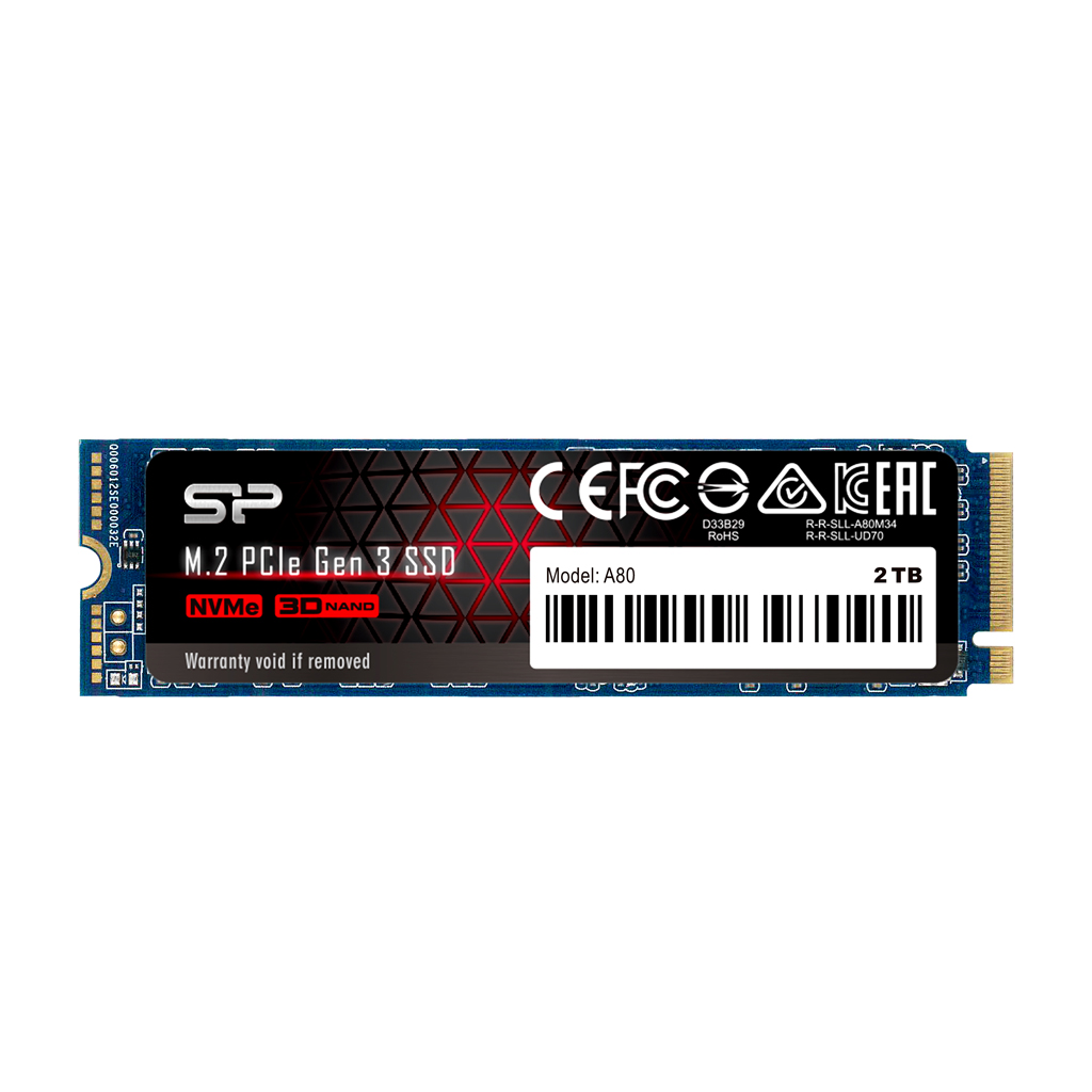 M.2 NVMe SSD Silicon Power A80/ 2.0TB/ PCIe3.0 x4 / NVMe1.3/ M2 Type 2280 photo 1