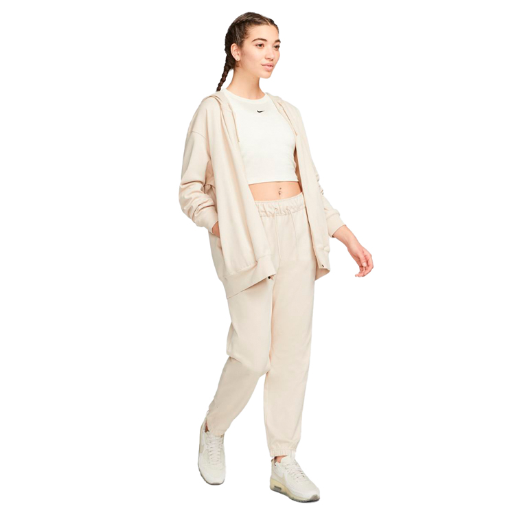 Hanorac Nike W NSW JRSY OS FZ HOODIE S Bej Femei photo 2