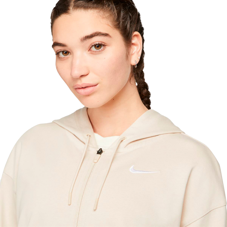 Hanorac Nike W NSW JRSY OS FZ HOODIE S Bej Femei photo 4