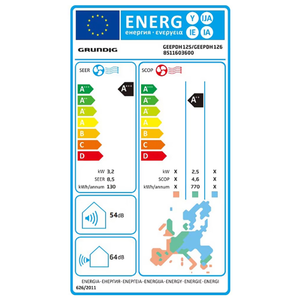 Aparat de aer conditionat Grundig GEEPDH 125/ GEEPDH 126 12000 BTU / 35 m2 / Invertor / Wi-Fi R32  photo 5