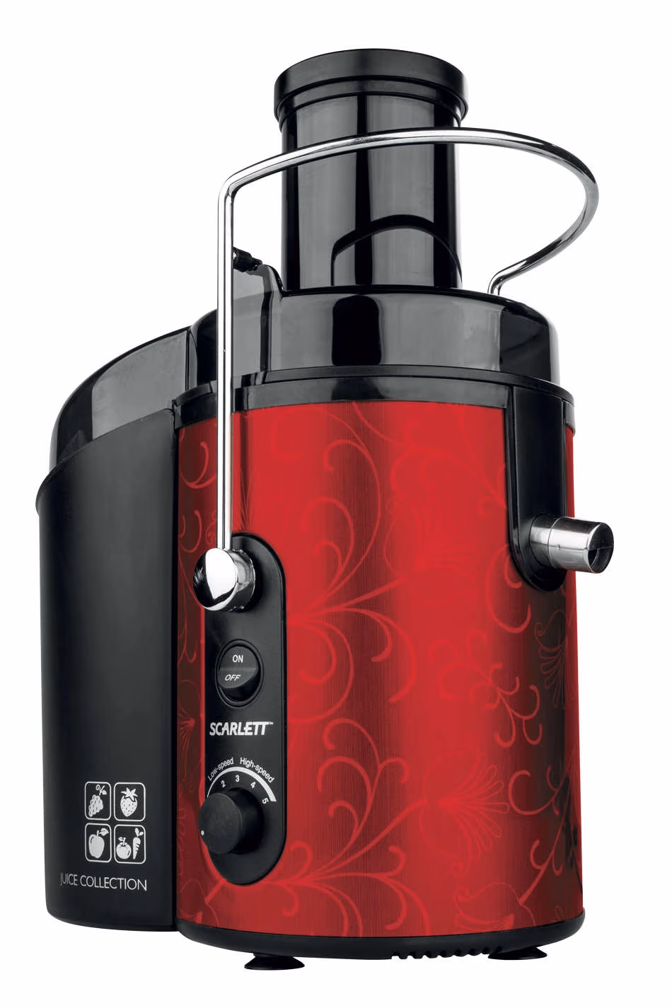 Соковыжималка центробежная Scarlett SCJE50S26, 0.5 л, 1500 Вт, 5 скоростей, Красный 