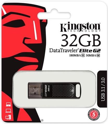 32GB USB3.1 Kingston DataTraveler Elite G2 Black, Durable zinc alloy die-cast metal casing is shock and water-resistant, LED indicator, (Read 180 MByte/s, Write 50 MByte/s) photo 4