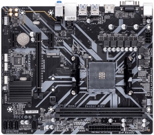 GIGABYTE B450M H, Socket AM4, AMD B450, Dual 2xDDR4-3200, APU AMD graphics, VGA, HDMI, 1xPCIe X16, 4xSATA3, RAID, 1xM.2, 2xPCIe X1, ALC887 HDA, GbE LAN, 6xUSB3.1, RGB Led, mATX thumbnav 1