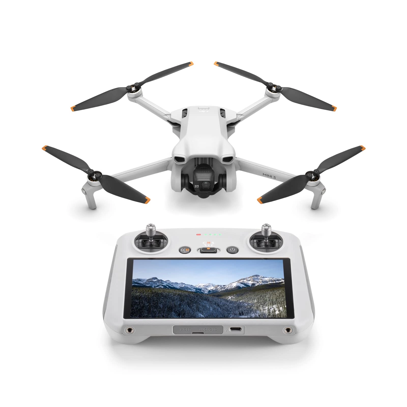 Дрон DJI Mavic Mini 3 + Smart Controller  / Portable Drone, RC, 12MP photo, 4K 30fps/FHD 60fps camera with gimbal, max. 4000m height / 57.6kmph speed, max. flight time 34min, Battery 2453 mAh, 248g