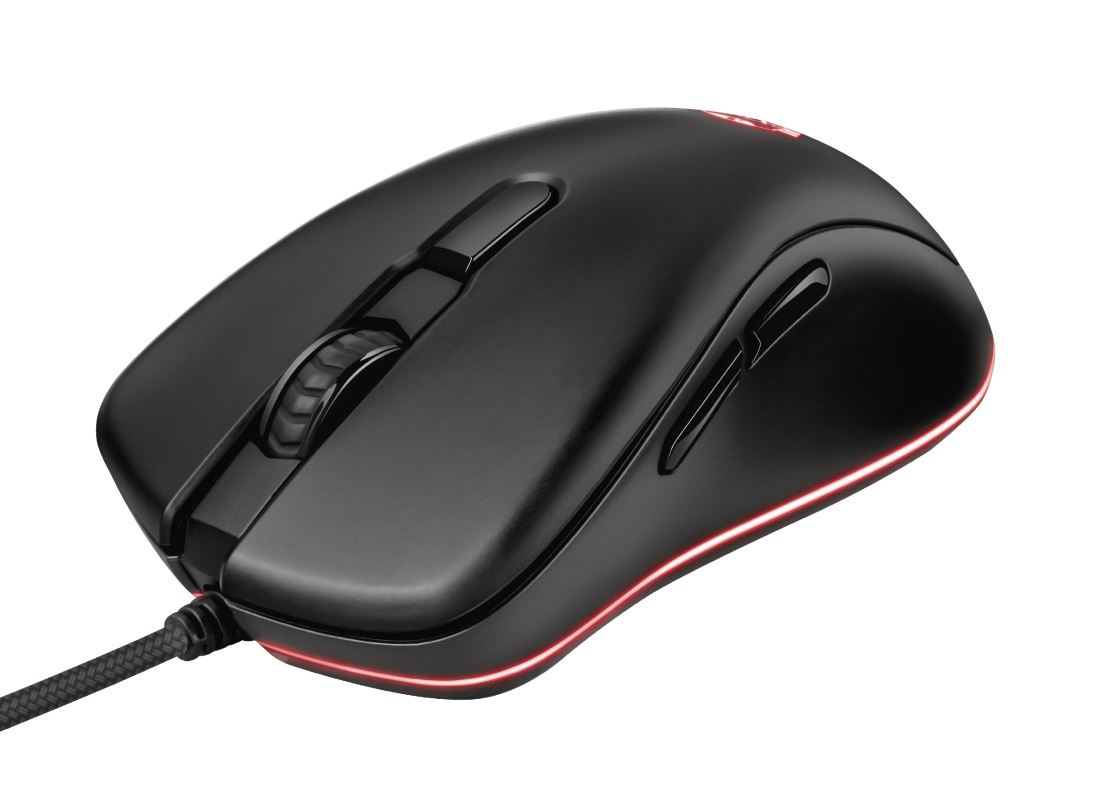 Trust Gaming GXT 930 Jacx RGB Mouse, 200 - 6400 dpi, 6 Programmable, responsive buttons including 2 thumb buttons, Fully adjustable RGB lighting with multiple effects, Braided cable 1,8 m USB, Black photo 2