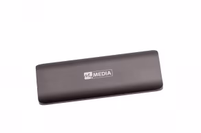 M.2 External SSD 256GB  MyMedia (by Verbatim) External SSD USB3.2 Gen 2, Sequential Read/Write: up to 520/400 MB/s, Light, Sleek space grey aluminium design, Ultra-compact aluminum housing