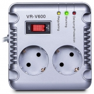 Стабилизатор SVEN VR-V600 / 200W / 2x Schuko outlets / Silver thumbnav 2