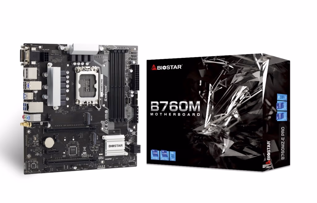 Placa de baza BIOSTAR B760MZ­E PRO / AM4 / B760 / DDR5 / mATX