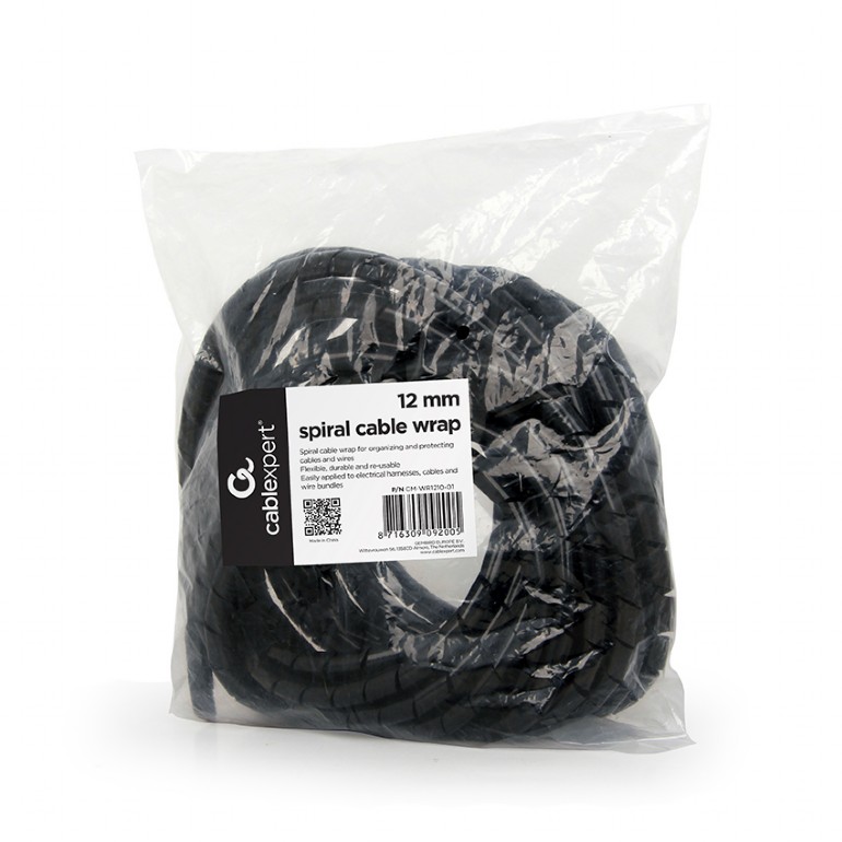 Спиральный кабельный органайзер Gembird CM-WR1210-01/ 12mm / 10m / Black photo 4