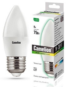 Bec LED Camelion LED 12390 C35/845 8W E27 4500K photo 1