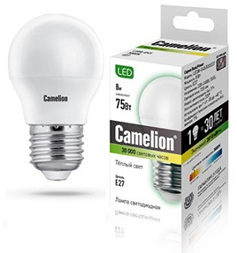 Bec LED Camelion LED 12392 G45/830 8W E27 3000K photo 1
