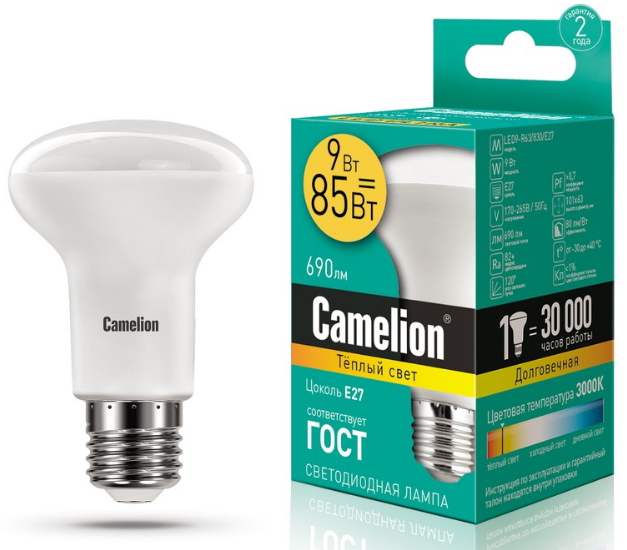 Bec LED Camelion LED9-R63/830/E27 photo 1