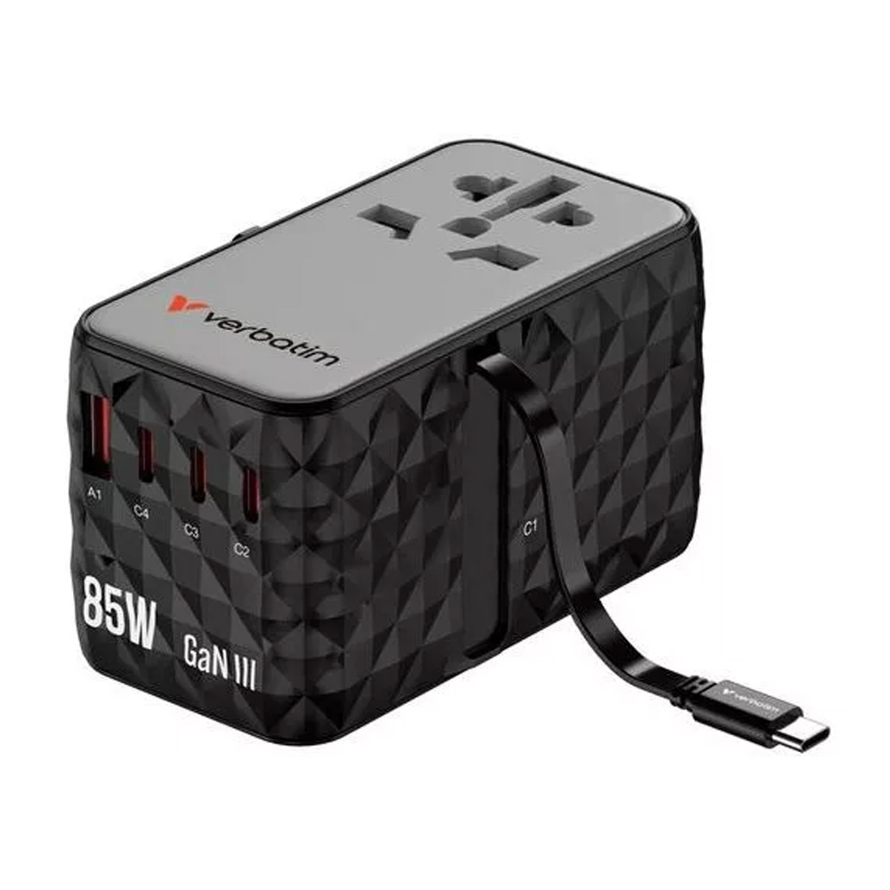 Adaptor USB Type-C - USB Type-A Verbatim GaN III Universal Travel 85W  VER_32127 photo 1