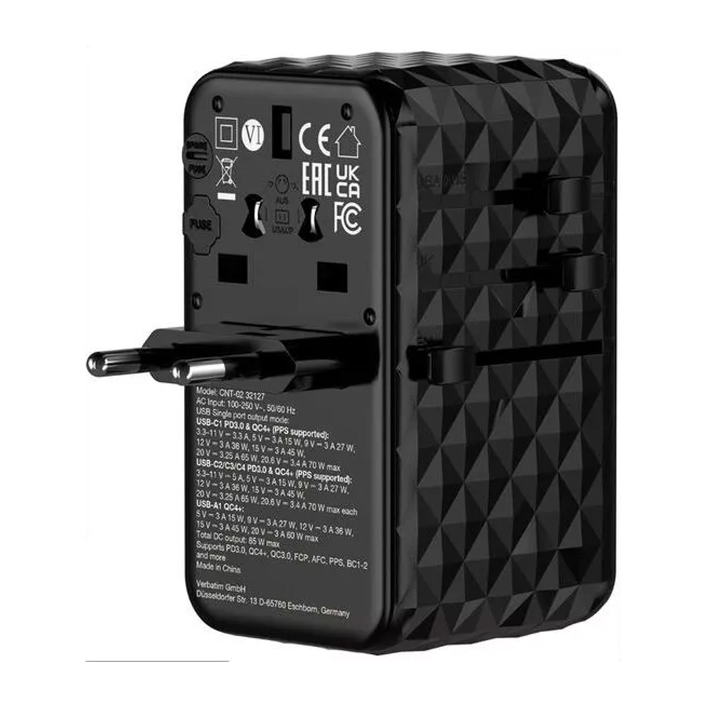 Adaptor USB Type-C - USB Type-A Verbatim GaN III Universal Travel 85W  VER_32127 photo 2