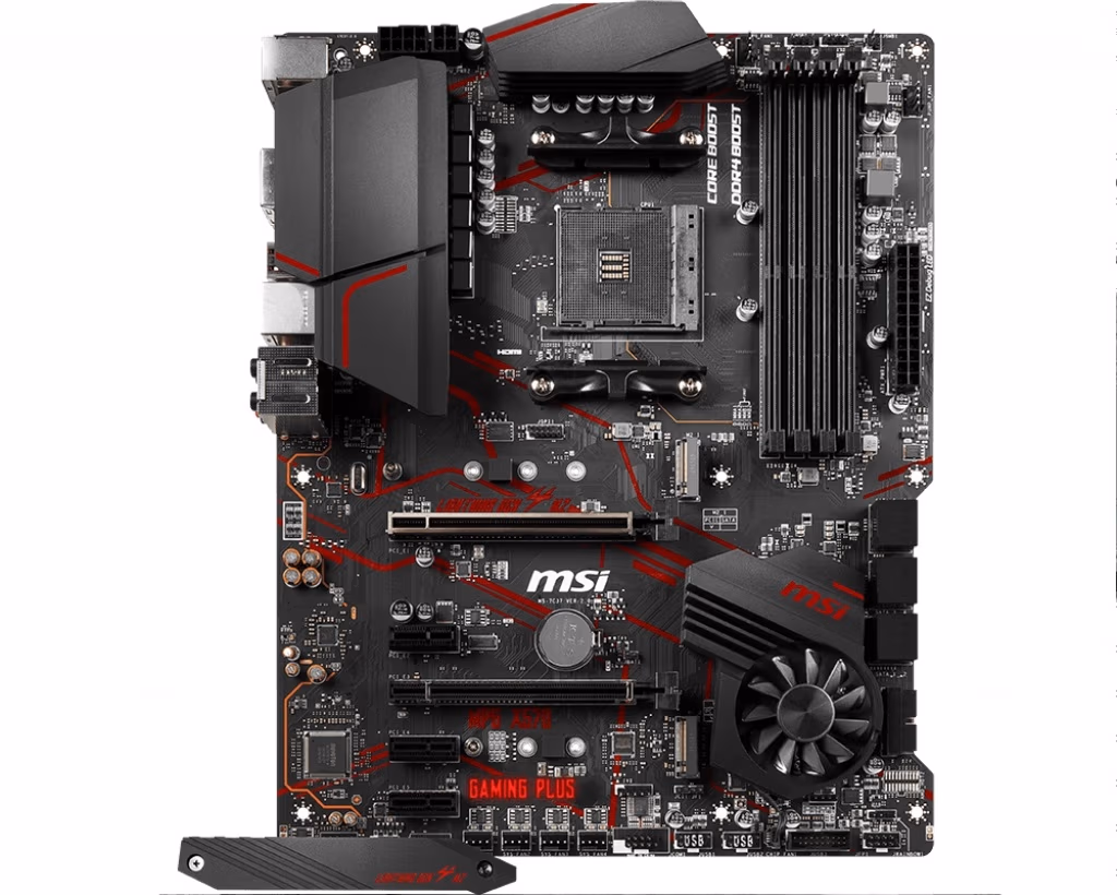 MSI MPG X570 GAMING PLUS, Socket AM4, AMD X570, Dual 4xDDR4-4400+, APU AMD graphics, HDMI, 2xPCIe4.0 X16, 6xSATA3, RAID, 2xM.2 Gen4.0 x4 slot, 3xPCIe X1, ALC1220 7.1ch HDA, GbE LAN, 8xUSB3.2 Gen1, 2xUSB3.2 Gen2(TypeA+C), RGB Mystic Light, ATX 