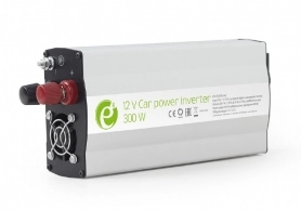 EnerGenie EG-PWC-042, 12V Car power inverter, 300W, with USB port / 5V-2.1A, Power output: 300 W continuous power (peak power 600 W), Output: 230 VAC, Input: 11-15 VDC (car cigarette lighter or accumulator directly)