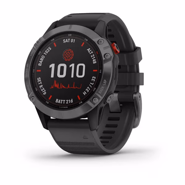 Garmin fenix 6 Pro Solar Edition - Black with slate grey band 
