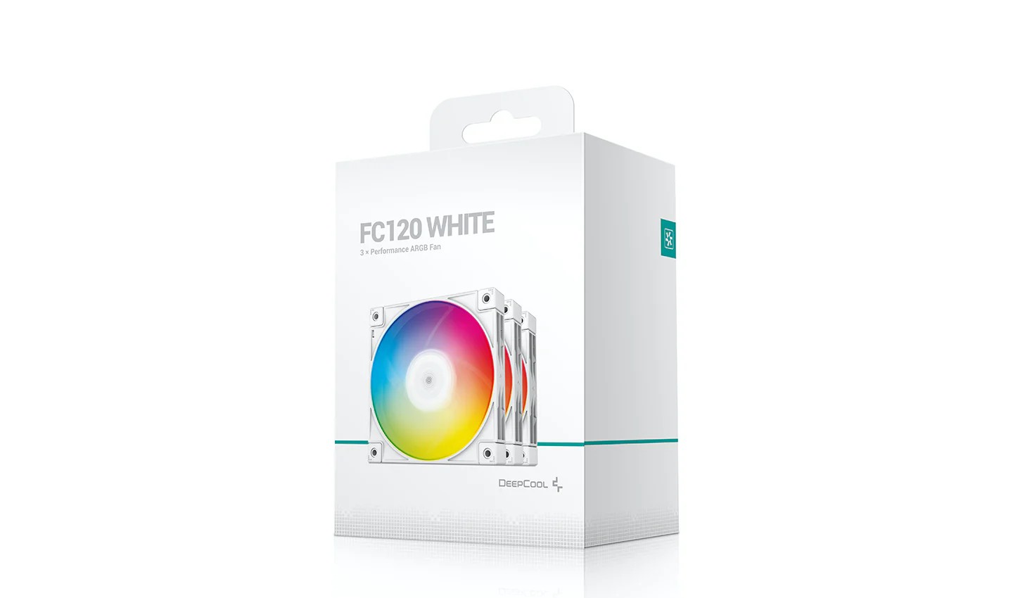 120mm Case Fan - DEEPCOOL "FC120 WHITE- 3 IN 1", 3x A-RGB LED Fans, 120x120x25 mm, 500~1800 RPM±10%, 61.91 CFM, <28 dB(A), 4-pin PWM, Hydro Bearing, 3-pin(+5V-D-G), White photo 4